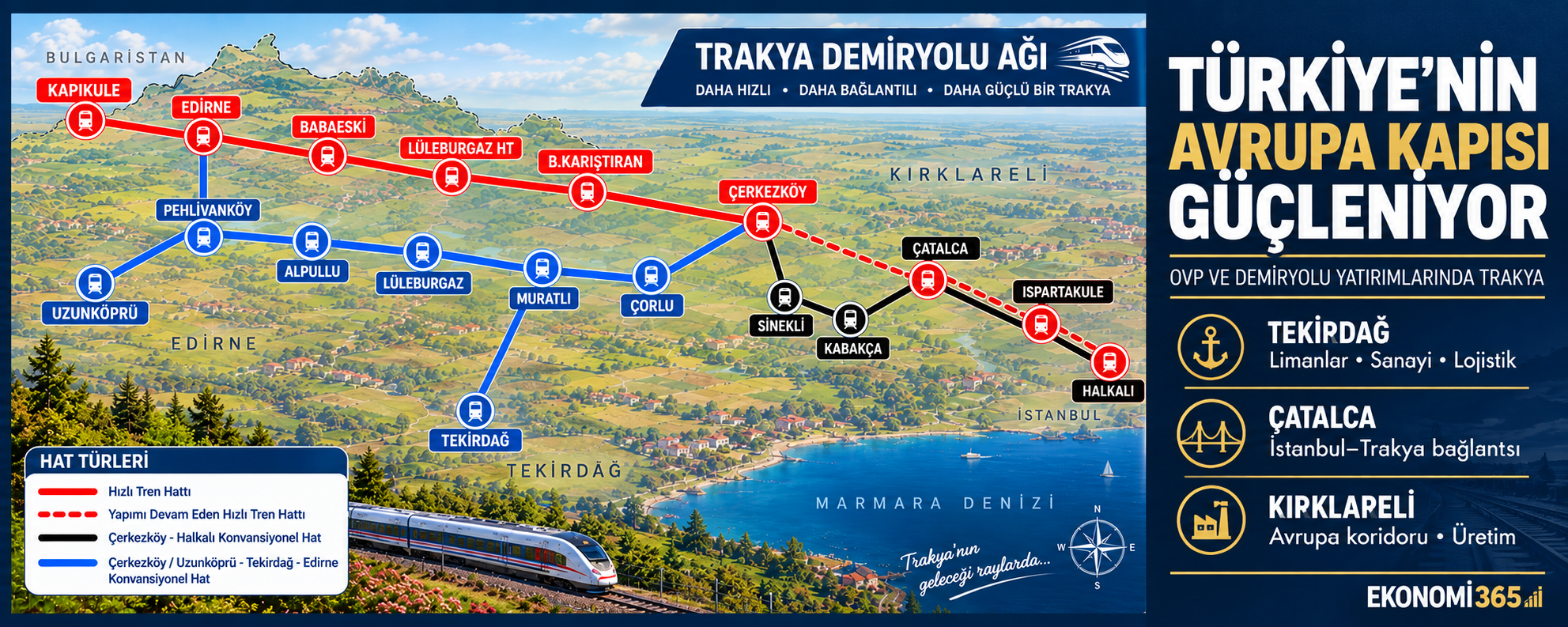 Trakya demiryolu yatırımları, Çatalca, Kırklareli ve gayrimenkul etkisi